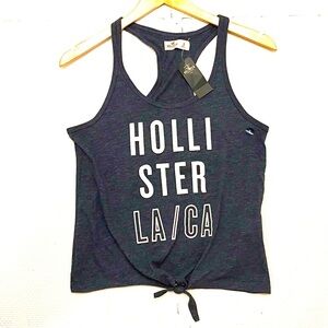Hollister Women's Navy Graphic Tank Top